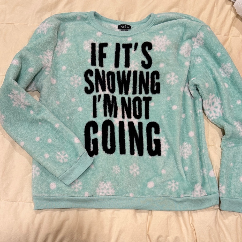 Rue21 Mint Green Snowflake Sweater